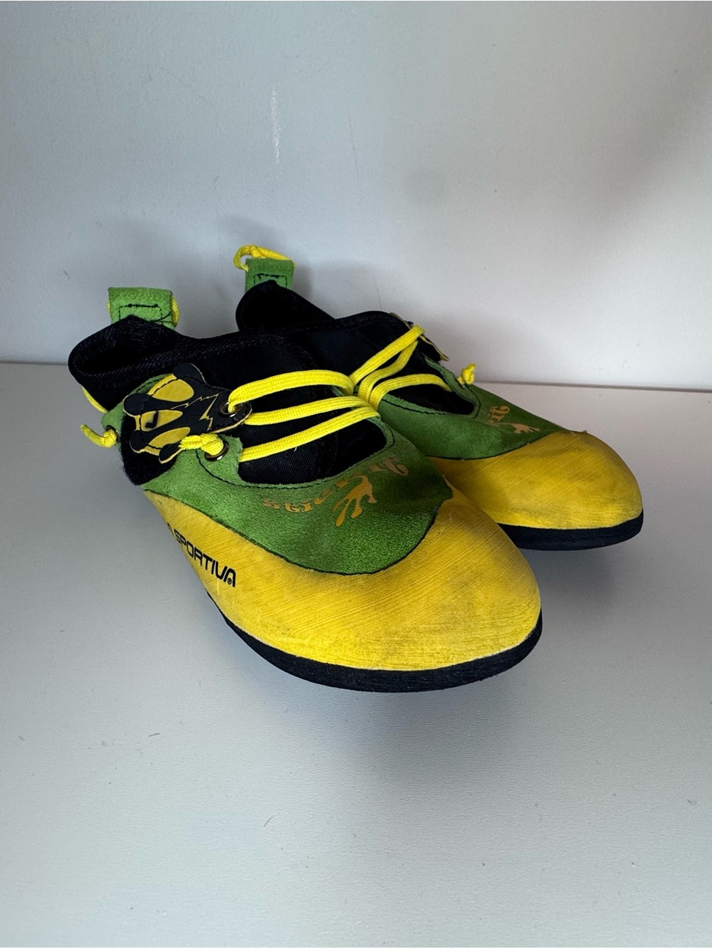 La Sportiva Kids Green and Yellow Climbing Shoes